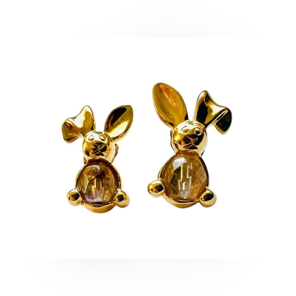 Avon Spring Bunny Earrings – Aurora Borealis Sparkle